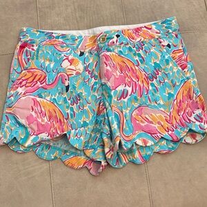Lilly Pulitzer Flamingo Print Shorts - Pink, Blue, Yellow